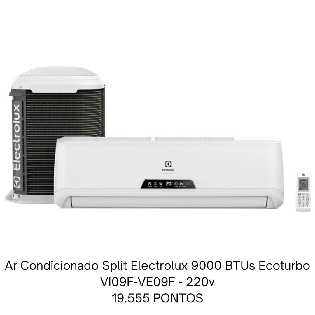 Ar Condicionado Split Electrolux 9000 BTUs Ecoturbo VI09F-VE09F - 220v