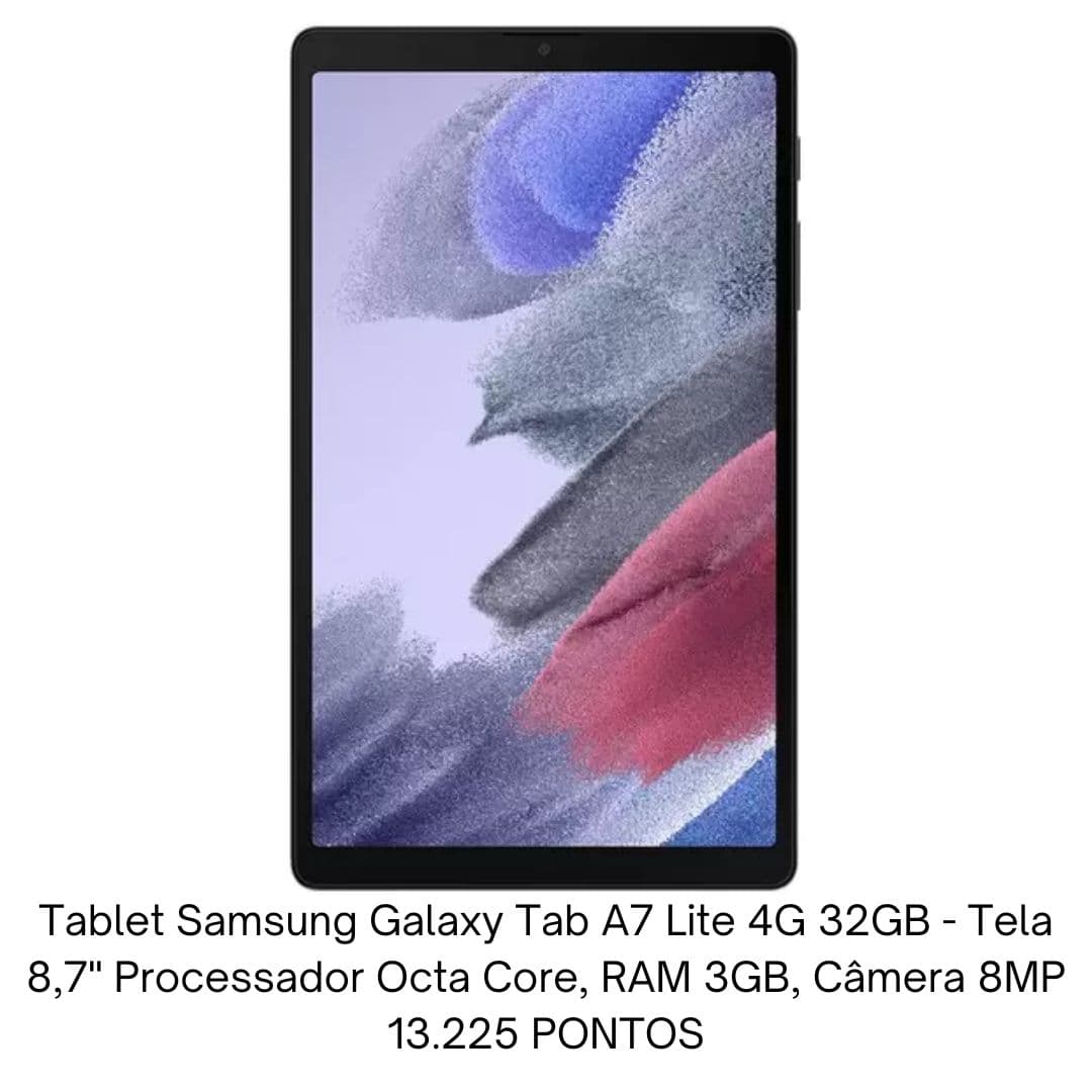Tablet Samsung Galaxy Tab A7 Lite 4G 32GB - Tela 8,7"